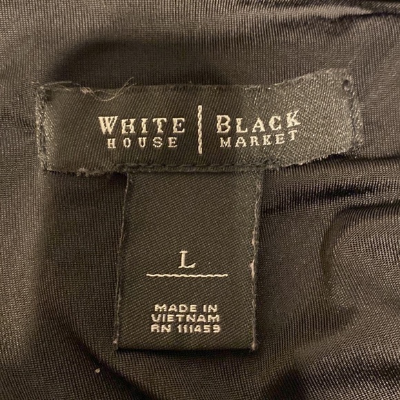 F womens White House Black Market lined stretch sleeveless regular size dress L - Picture 3 of 3